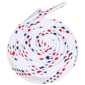 2 Pairs Polka Dots Flat Double Color Twill Shoe Strings White Red Royal Blue